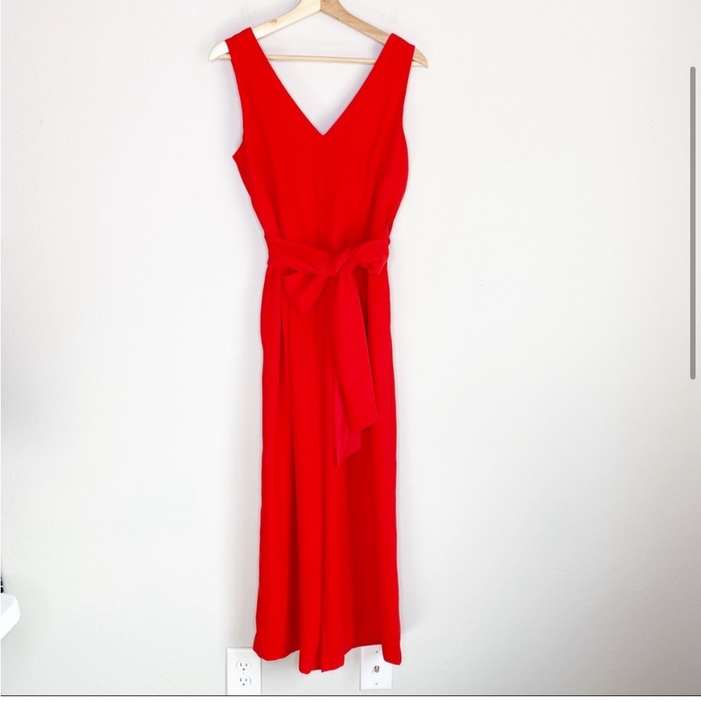 J Crew Jumpsuit Wide Leg Red